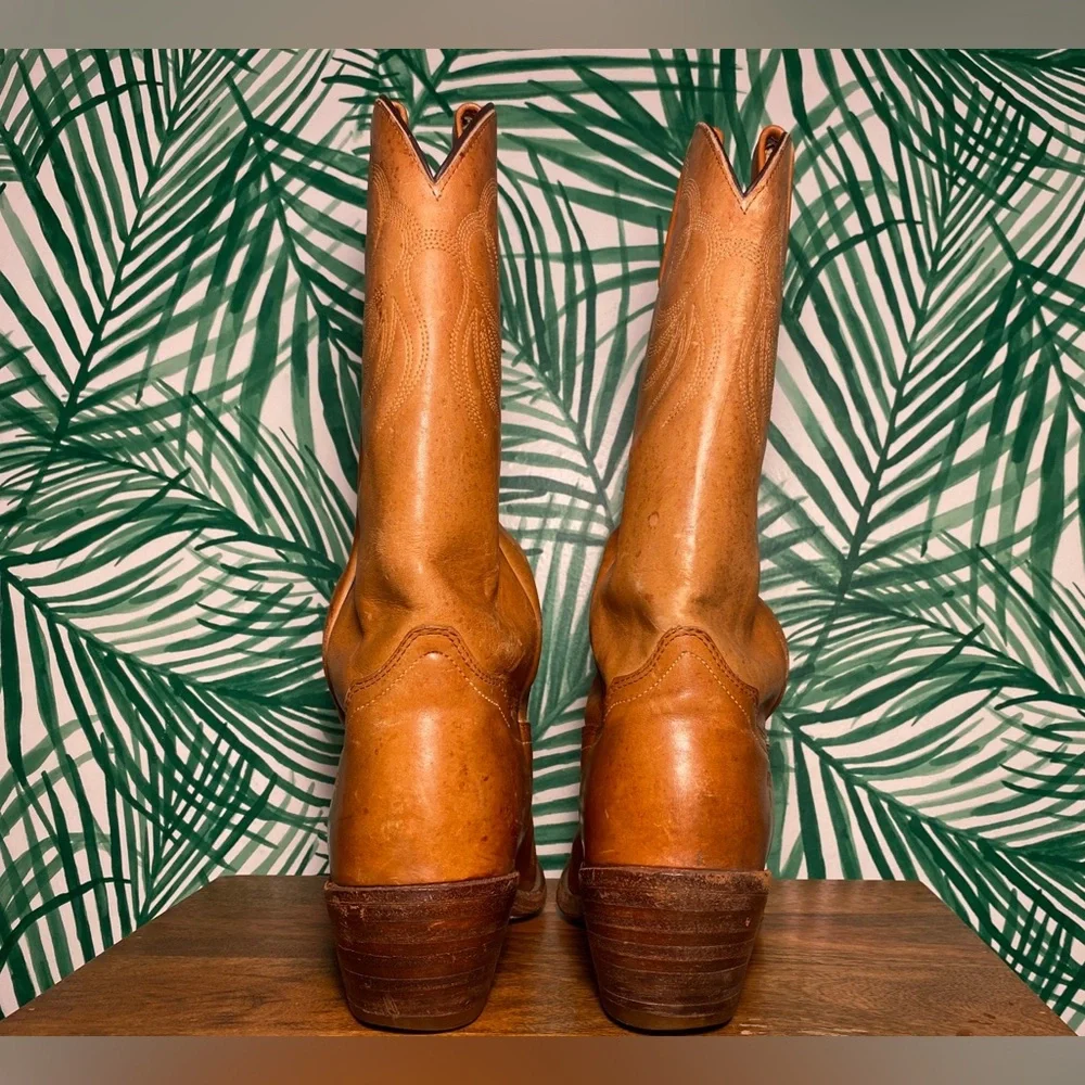 Frye Vintage Brown Leather Cowboy Boots Men’s 9.5 D USA - Picture 7 of 12